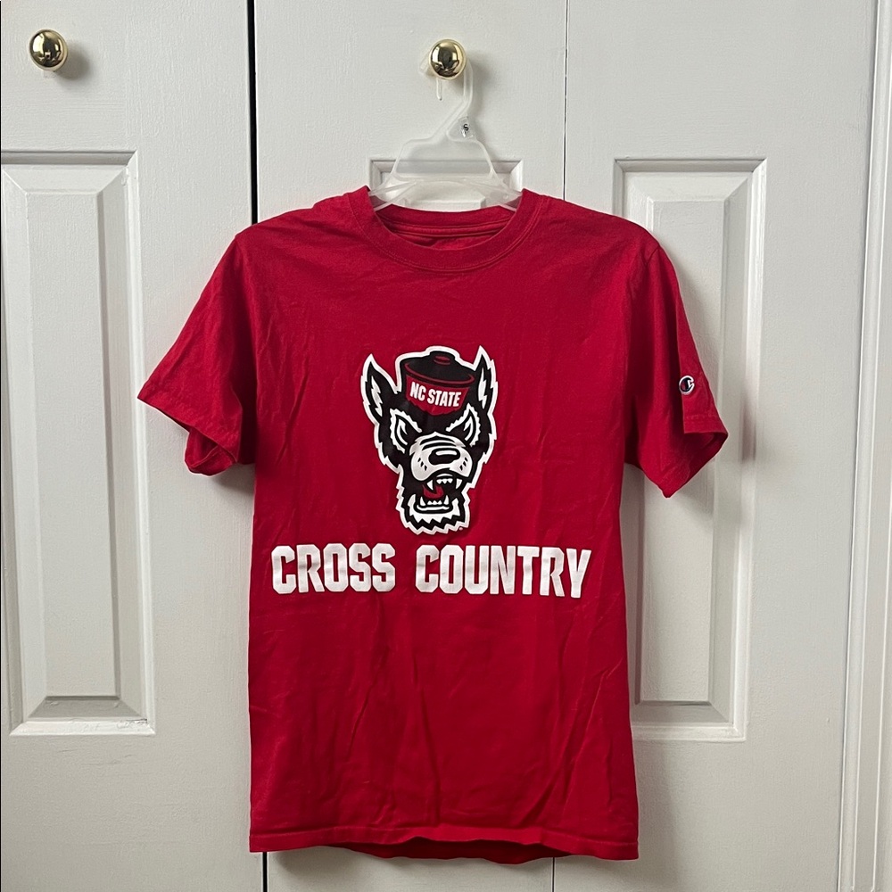 Champion Red NC State Cross Country Tee